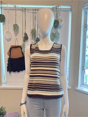 Vintage Pierre Cardin Femme Knit Tank Top - Classic Stripes